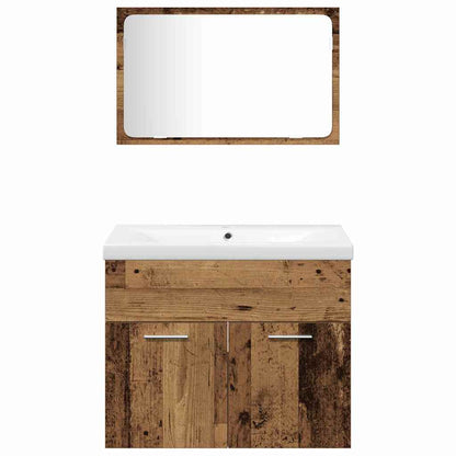 Set di mobili per il bagno 4 pcs Marrone Legno multistrato | homemem39