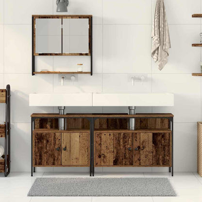Set di mobili per il bagno 3 pcs Marrone Legno multistrato | homemem39