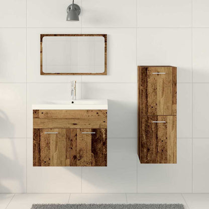 Set di mobili per il bagno 4 pcs Marrone Legno multistrato