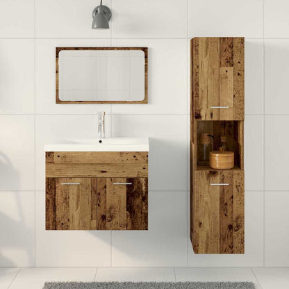 Set di mobili per il bagno 4 pcs Marrone Legno multistrato