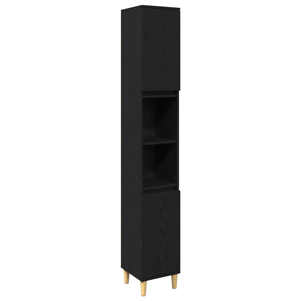 Set di mobili per il bagno 3 pcs Nero Legno multistrato | homemem39