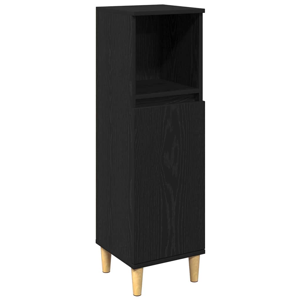 Set di mobili per il bagno 3 pcs Nero Legno multistrato | homemem39