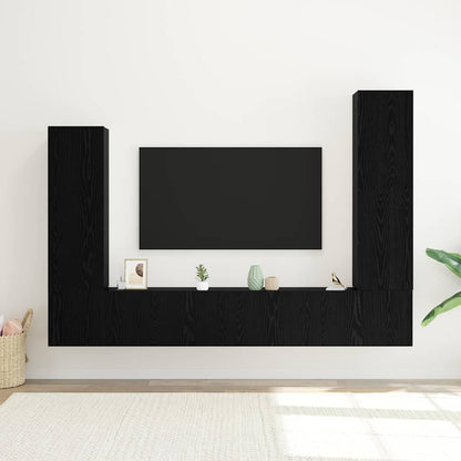 Set mobile TV 4 pcs Rovere nero 30.5 x 30 x 110 cm