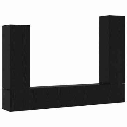 Set mobile TV 4 pcs Rovere nero 30.5 x 30 x 110 cm