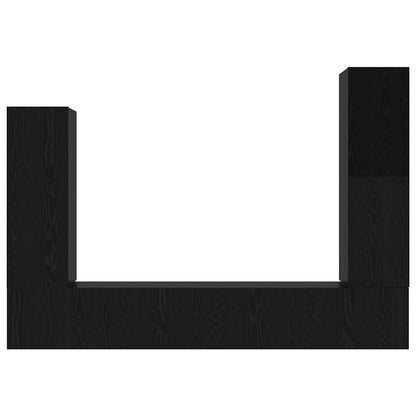 Set mobile TV 4 pcs Rovere nero 30.5 x 30 x 110 cm