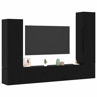 Set mobile TV 4 pcs Rovere nero 30.5 x 30 x 110 cm