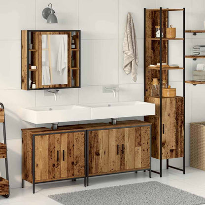 Set di mobili per il bagno 4 pcs Marrone Legno multistrato