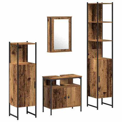 Set di mobili per il bagno con lo scaffale 4 pcs Legno vecchio