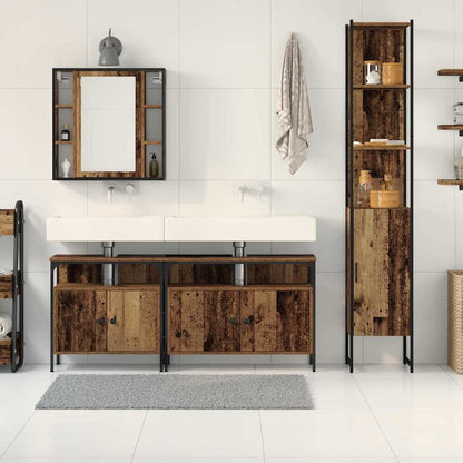 Set di Armadi da Bagno 4 pcs Legno vecchio Legno multistrato