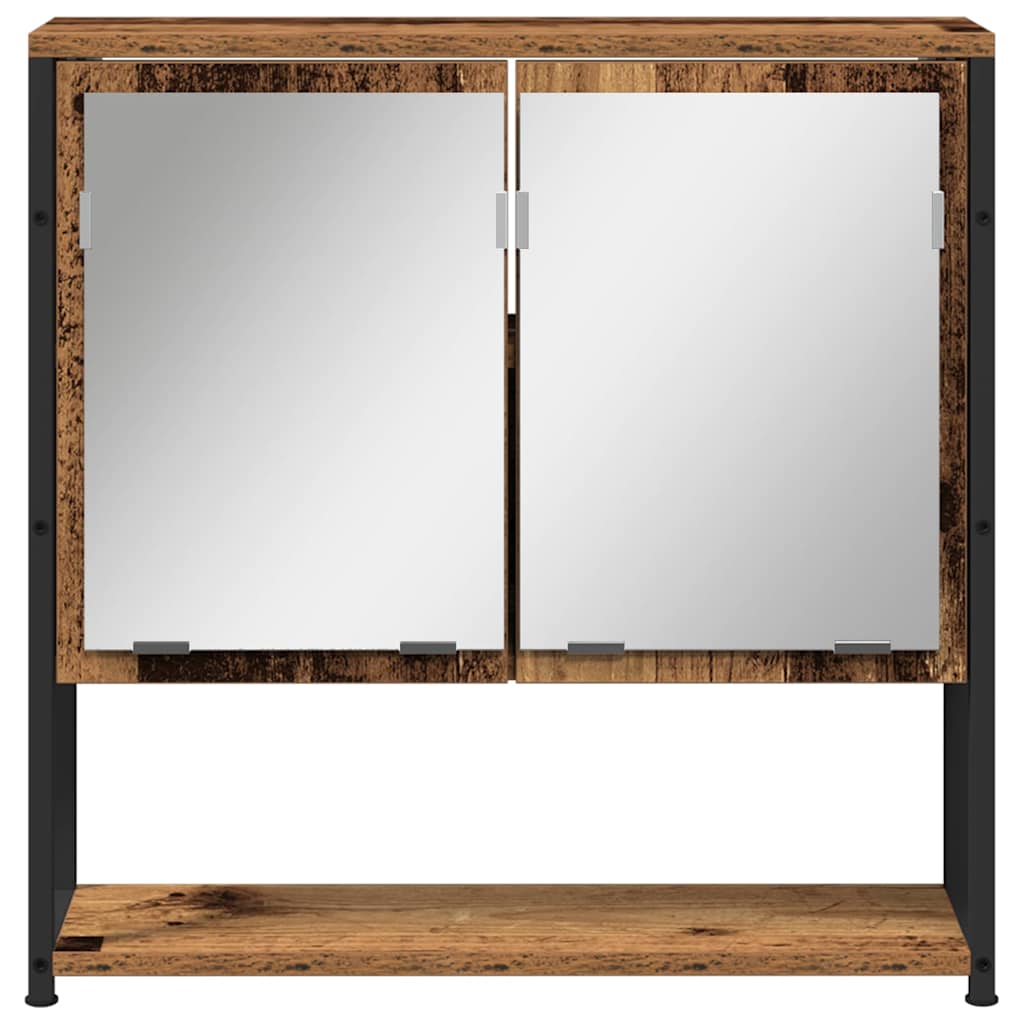 Set di mobili per il bagno con lo scaffale 4 pcs Legno vecchio | homemem39