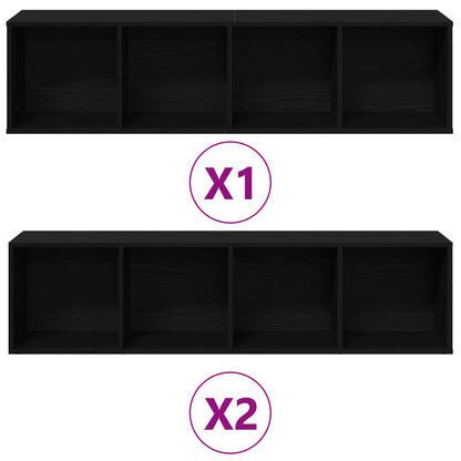 Libreria 3 pcs Rovere Nero 36 x 30 x 143 cm Legno multistrato