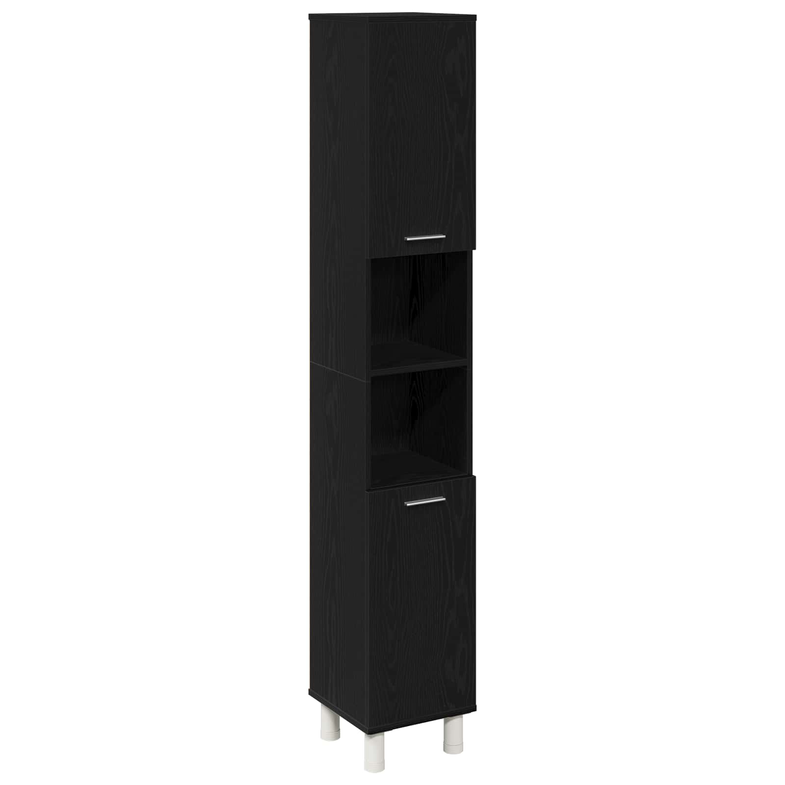 Set di mobili per il bagno 4 pcs Nero 30 x 30 x 179,5 cm | homemem39
