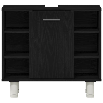 Set di mobili per il bagno 3 pcs Nero 30 x 30 x 179,5 cm | homemem39