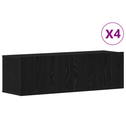 Set mobile TV 4 pcs Rovere nero 100 x 30 x 30 cm