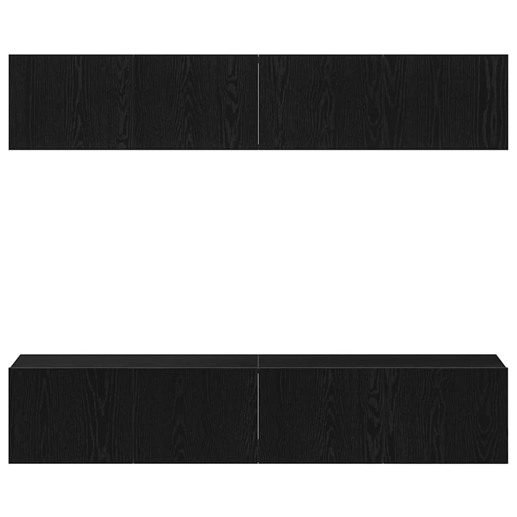 Set mobile TV 4 pcs Rovere nero 80 x 30 x 30 cm