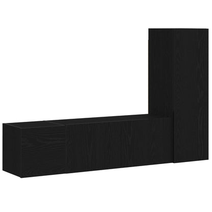 Set mobile TV 3 pcs Rovere Nero 130,5 x 30 x 140 cm