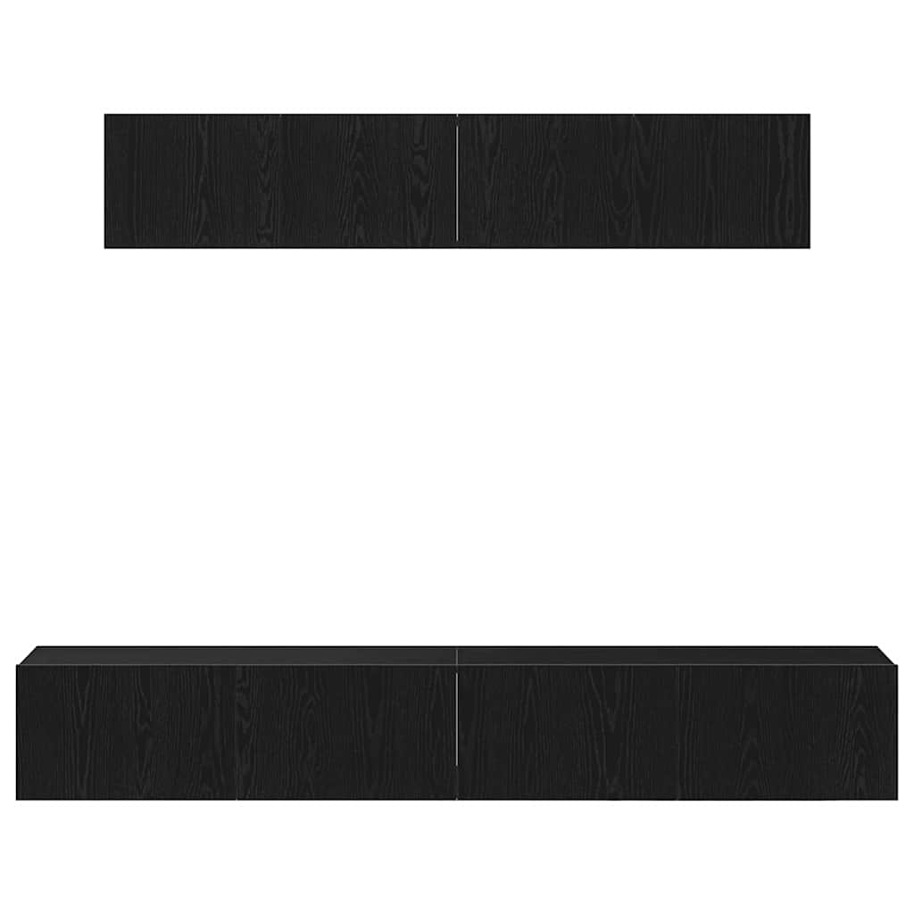 Set mobile TV 4 pcs Rovere nero 100 x 30 x 30 cm