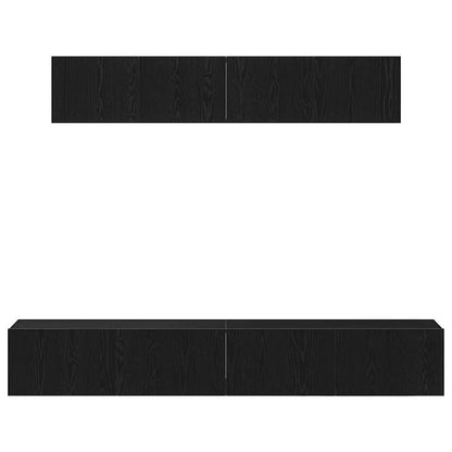 Set mobile TV 4 pcs Rovere nero 100 x 30 x 30 cm