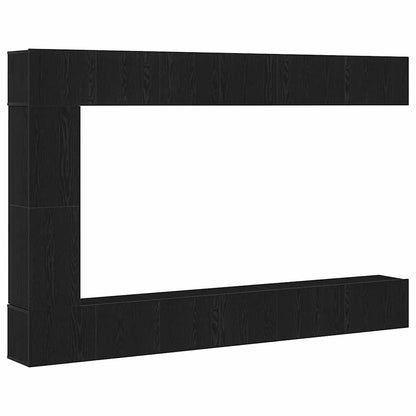 Set mobile TV 9 pcs Rovere nero 30.5 x 30 x 110 cm