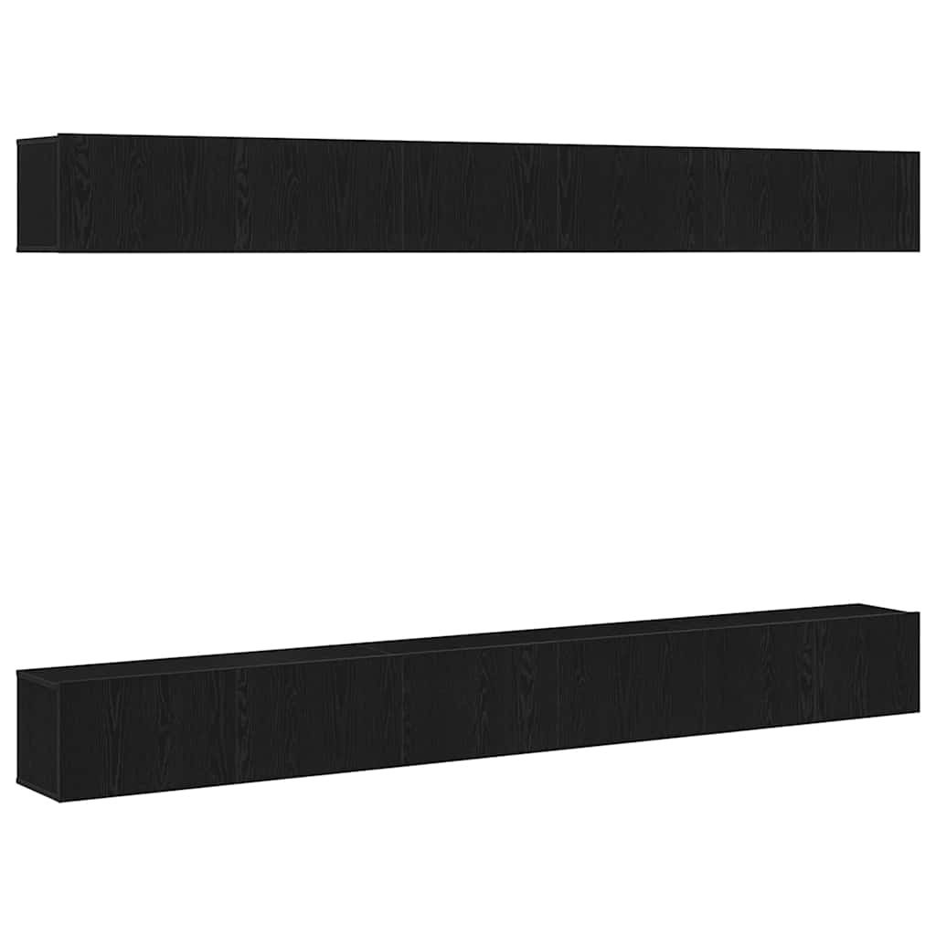 Set mobile TV 6 pcs Rovere nero 100 x 30 x 30 cm