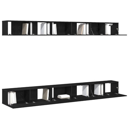 Set mobile TV 6 pcs Rovere nero 100 x 30 x 30 cm