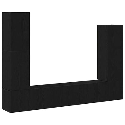 Set mobile TV 6 pcs Rovere nero 30.5 x 30 x 110 cm