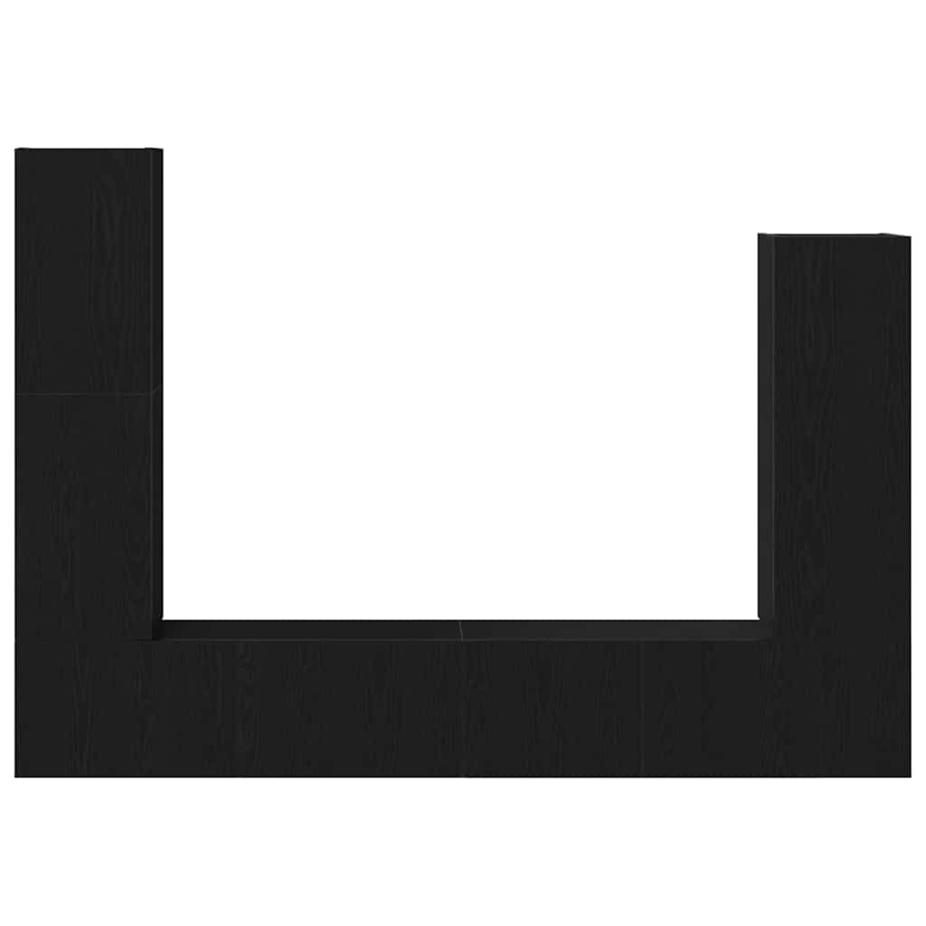 Set mobile TV 6 pcs Rovere nero 30.5 x 30 x 110 cm