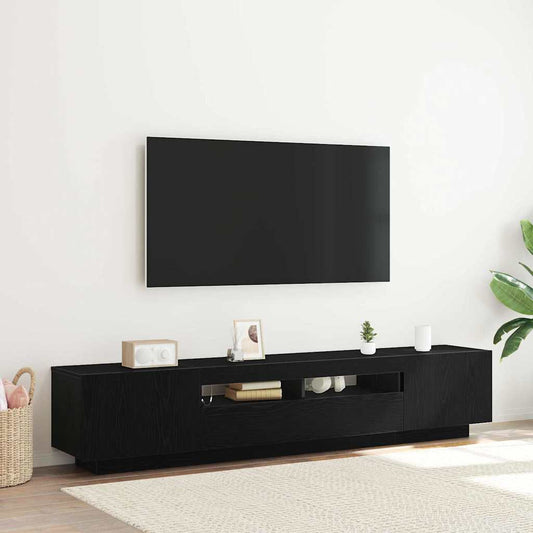 Mobile TV 2 pcs Nero 200 x 35 x 40 cm Legno multistrato