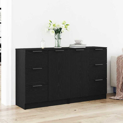 Sideboard Rovere Nero 180 x 30 x 70 cm Legno multistrato