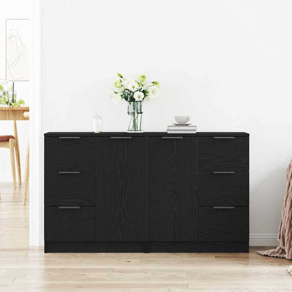 Sideboard Rovere Nero 180 x 30 x 70 cm Legno multistrato