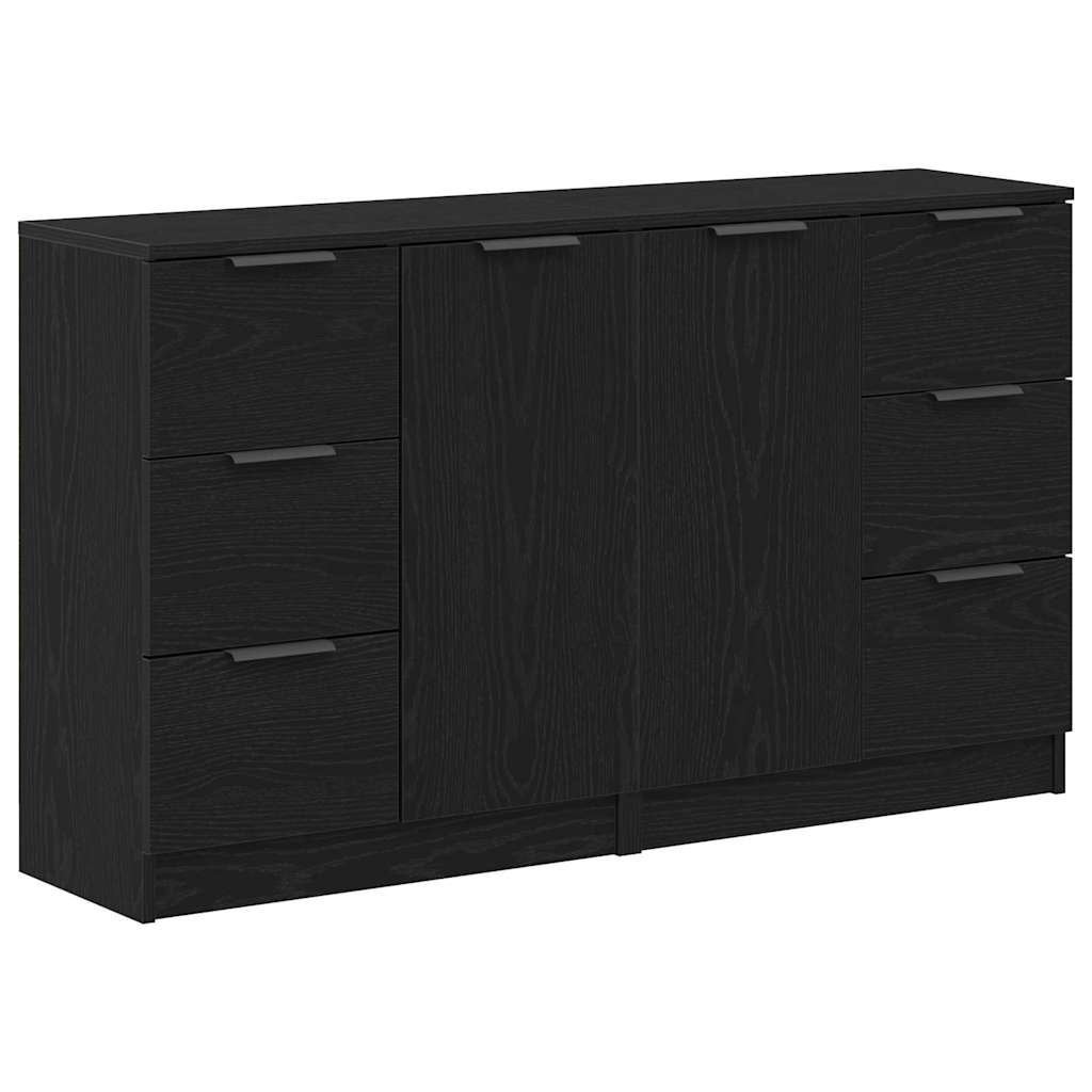 Sideboard Rovere Nero 180 x 30 x 70 cm Legno multistrato