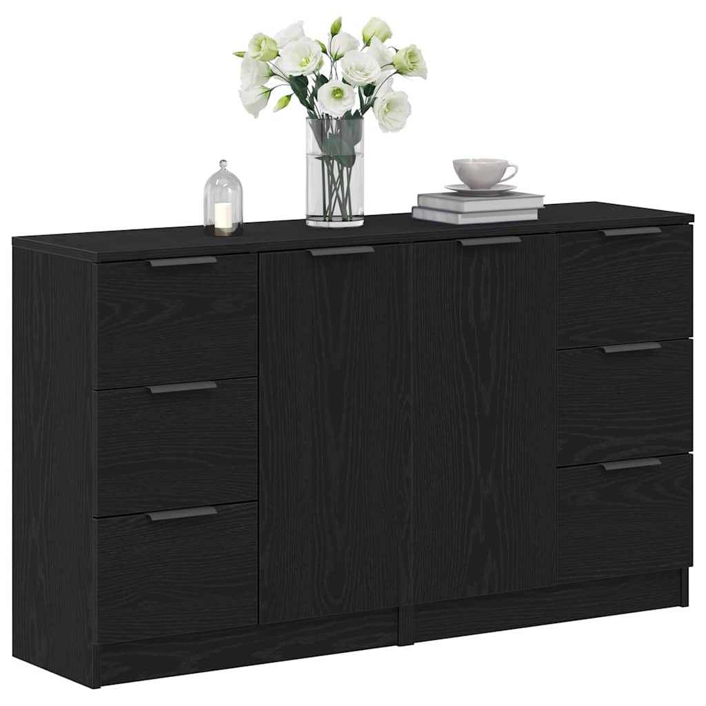 Sideboard Rovere Nero 180 x 30 x 70 cm Legno multistrato