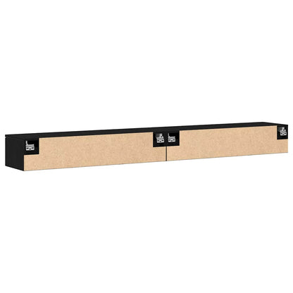 Mobile a muro con cassetto 2 pcs Rovere Nero 102 x 30 x 20 cm | homemem39