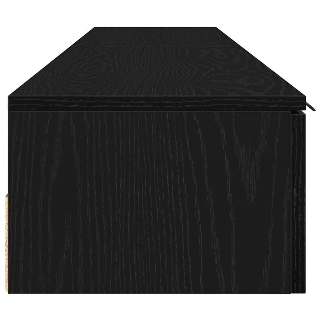 Mobile a muro con cassetto 2 pcs Rovere Nero 102 x 30 x 20 cm | homemem39