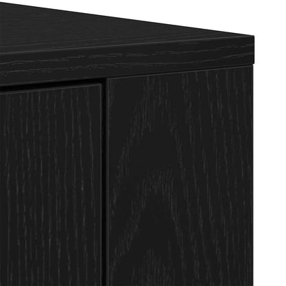 Credenza Rovere Nero 80 x 33 x 150 cm Legno multistrato | homemem39