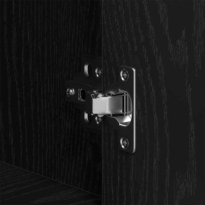 Credenza Rovere Nero 80 x 33 x 150 cm Legno multistrato | homemem39