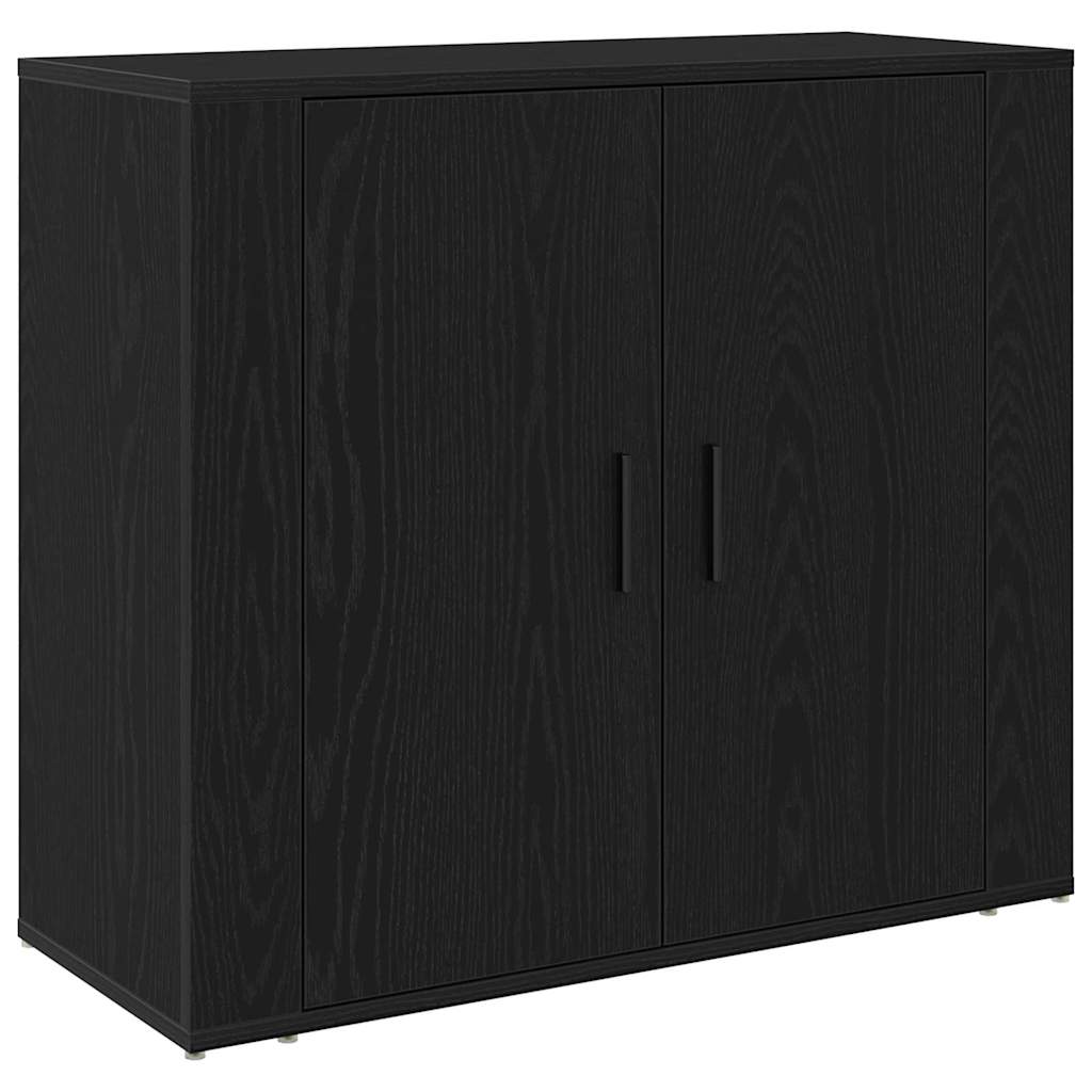 Credenza Rovere Nero 80 x 33 x 150 cm Legno multistrato | homemem39