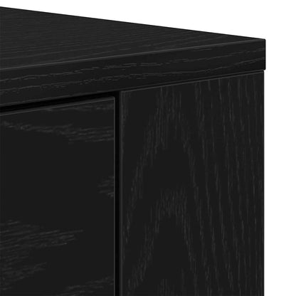 Highboard Rovere nero 80 x 33 x 150 cm Legno multistrato - homemem39