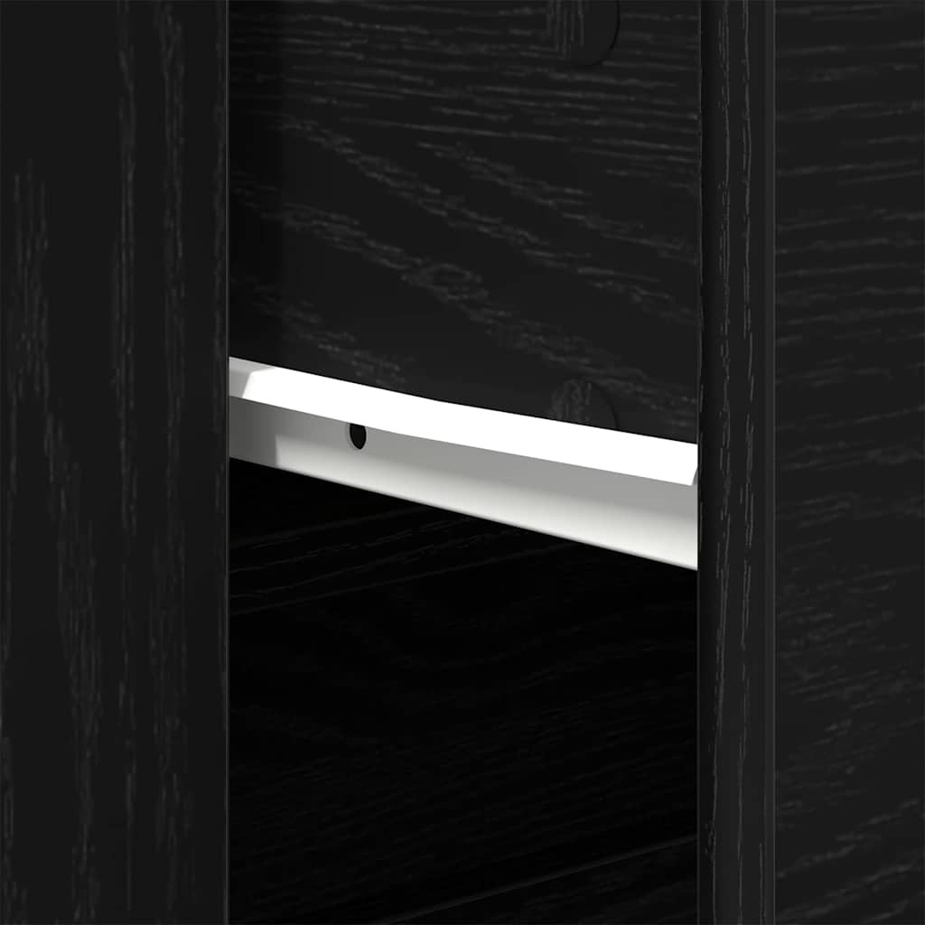 Credenza Rovere Nero 80 x 33 x 150 cm Legno multistrato | homemem39