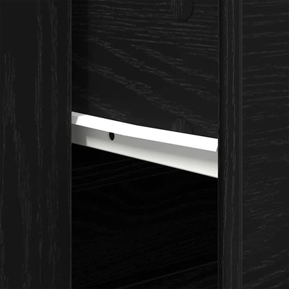 Credenza Rovere Nero 80 x 33 x 150 cm Legno multistrato | homemem39