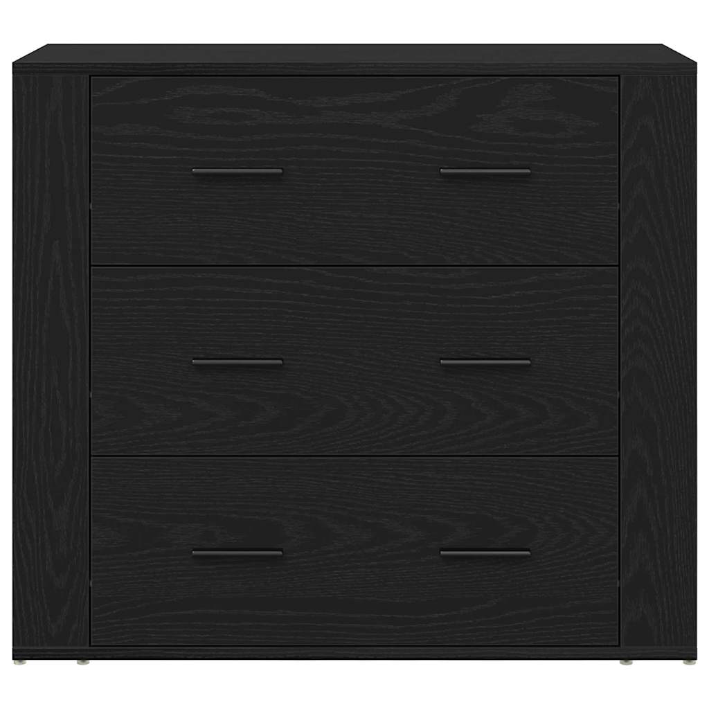 Highboard Rovere nero 80 x 33 x 150 cm Legno multistrato - homemem39