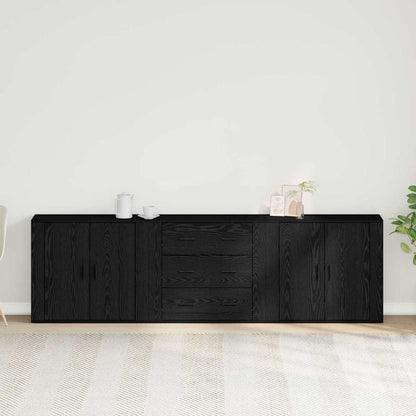 Sideboard Rovere nero 240 x 33 x 70 cm Legno multistrato - homemem39