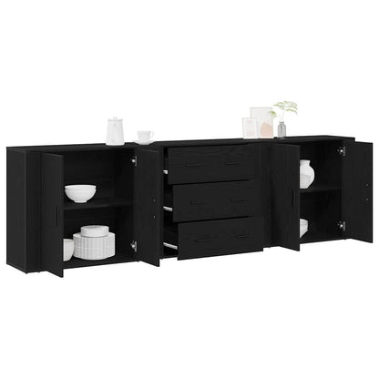 Sideboard Rovere nero 240 x 33 x 70 cm Legno multistrato - homemem39