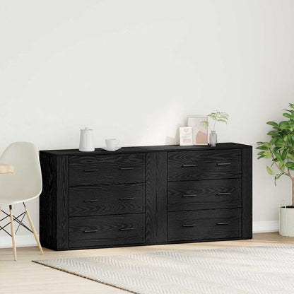 Credenza Rovere Nero 160 x 33 x 70 cm Legno multistrato - homemem39