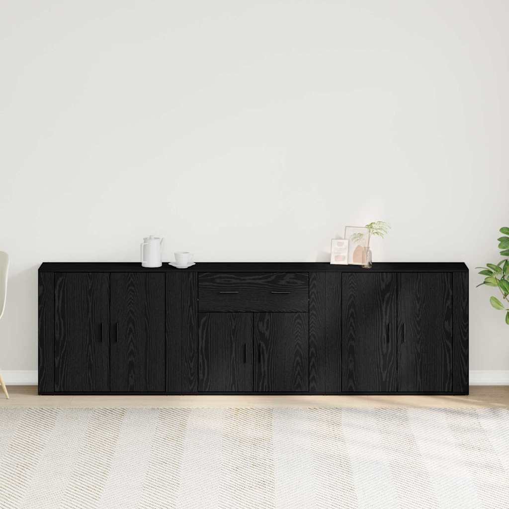 Credenza Rovere Nero 240 x 33 x 70 cm Legno multistrato - homemem39