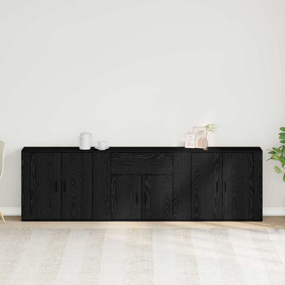 Credenza Rovere Nero 240 x 33 x 70 cm Legno multistrato - homemem39