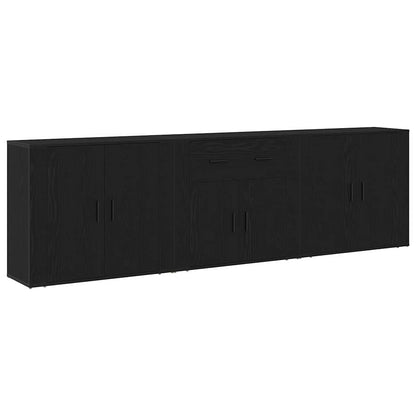Credenza Rovere Nero 240 x 33 x 70 cm Legno multistrato - homemem39