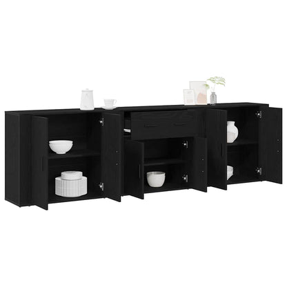 Credenza Rovere Nero 240 x 33 x 70 cm Legno multistrato - homemem39