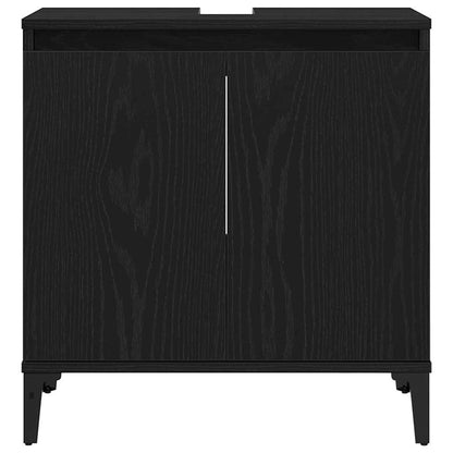 Set di mobili per il bagno Montaggio a parete 3 pcs Rovere Nero | homemem39