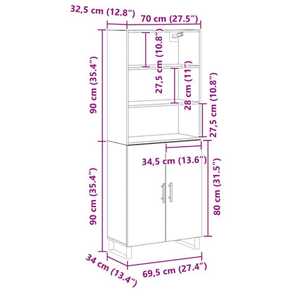Credenza Montaggio a parete 2 pcs Rovere nero Legno multistrato - homemem39